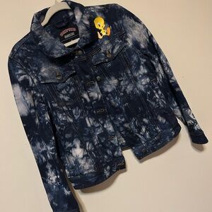 Members Only Blue Tie-Dye Jean Jacket
